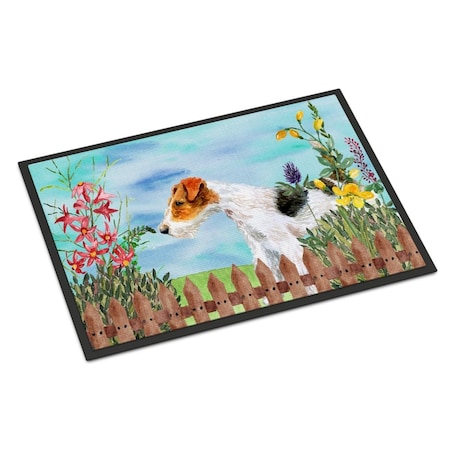 Carolines Treasures Fox Terrier Spring Indoor or Outdoor Mat - 18 x 27 in. CK1212MAT